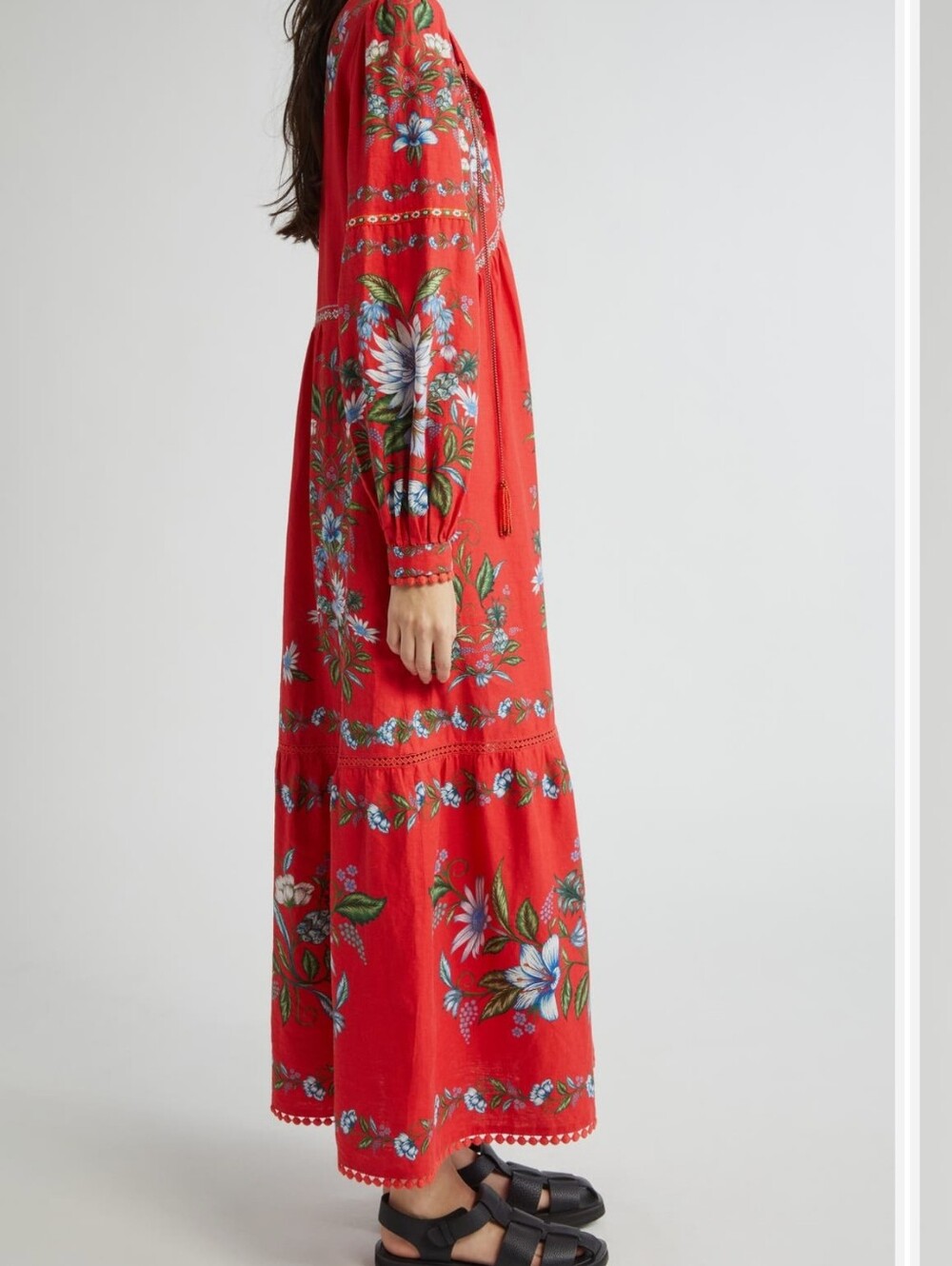 NWOT FARM Rio Red Floral Tiered Maxi Dress XL - Picture 3 of 5